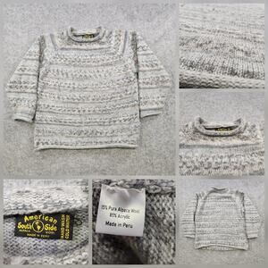 American‎ South Side Sweater Womens Medium Gray Roll Neck Alpaca Wool Blend Knit